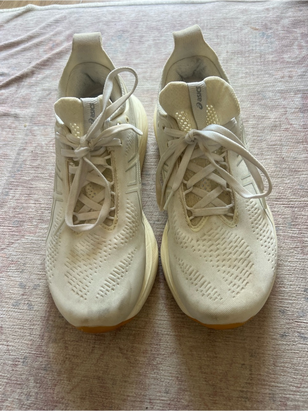 ASICS Off-White / Cream Knit Running Shoes